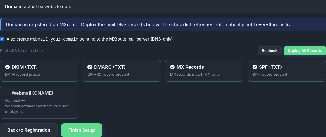 Step 4: mail DNS before deploy