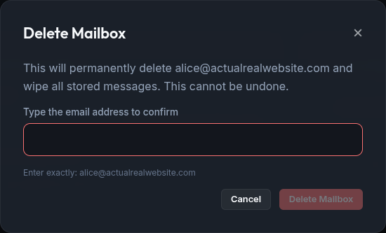 Typed confirm delete