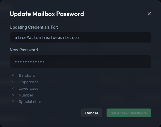 Update password modal